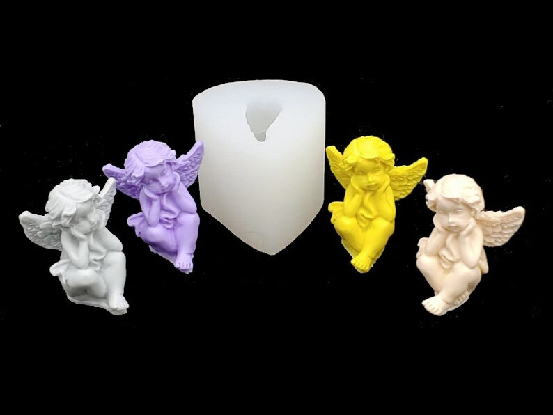 1 Mini Angel Silicone Mold Mould Sugarcraft Candle Soap Chocolate Polymer Clay Melting Wax Resin Tools Ornament Handmade