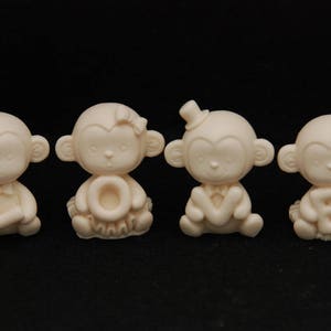 LOVE monkeys, Silicone Mold Mould Sugarcraft Candle Soap Chocolate Polymer Clay Melting Wax Resin Tools Ornament Handmade