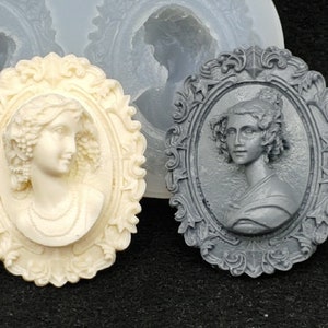 2 Cameo deco, Silicone Mold Mould Sugarcraft Candle Soap Chocolate Polymer Clay Melting Wax Resin Tools Ornament Handmade