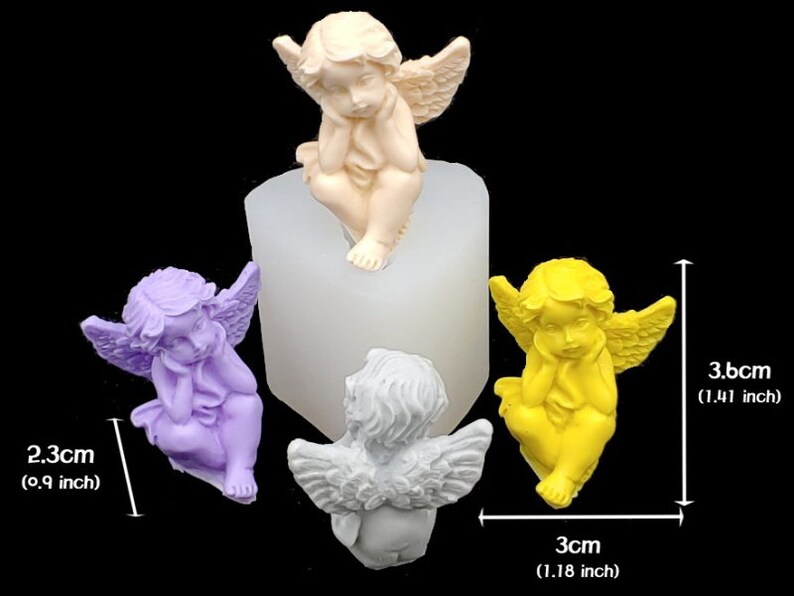 1 Mini Angel Silicone Mold Mould Sugarcraft Candle Soap Chocolate Polymer Clay Melting Wax Resin Tools Ornament Handmade