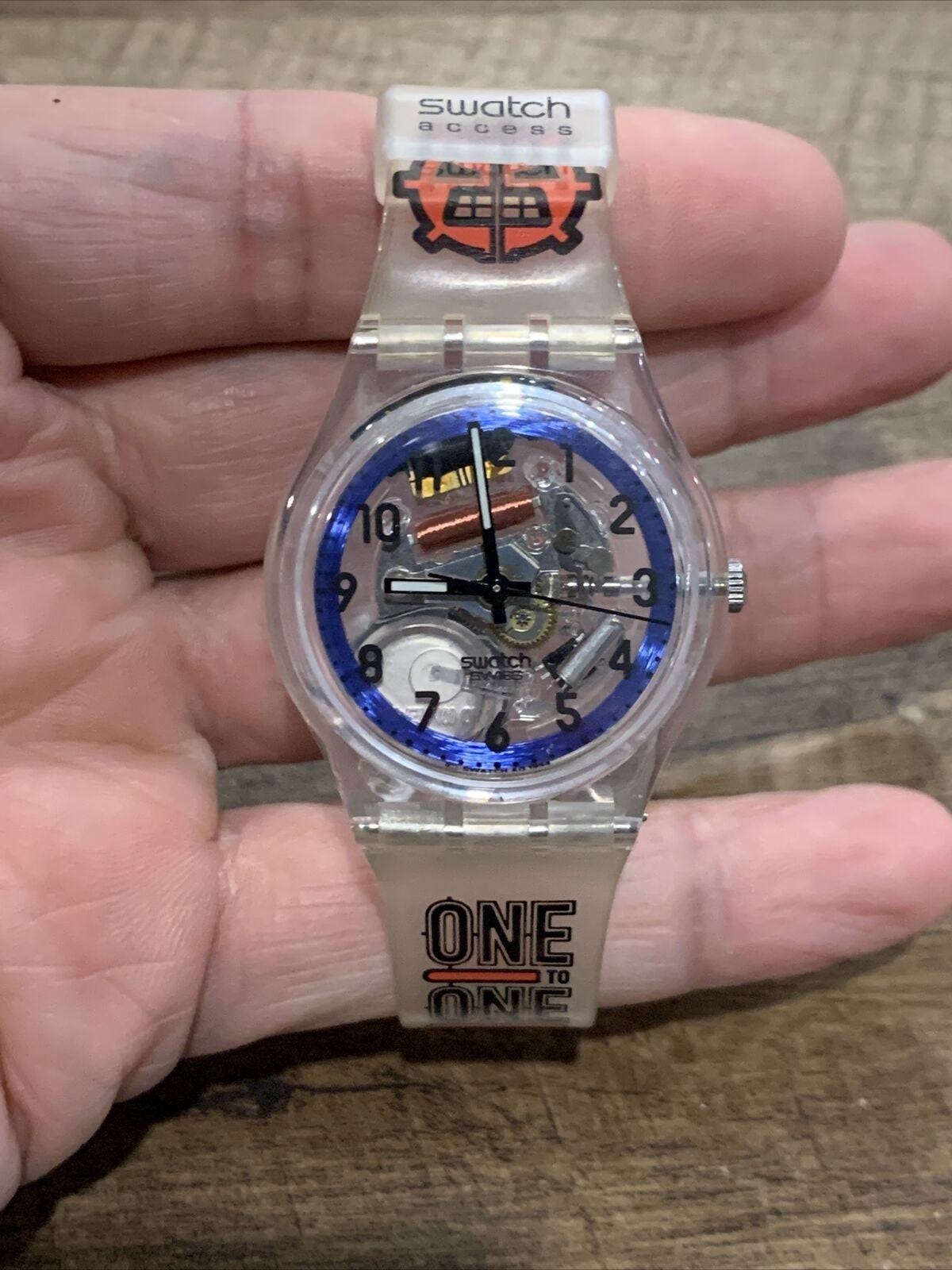 1994 Swatch Access One to One 32mm Case Skeleton Watch Very Rare