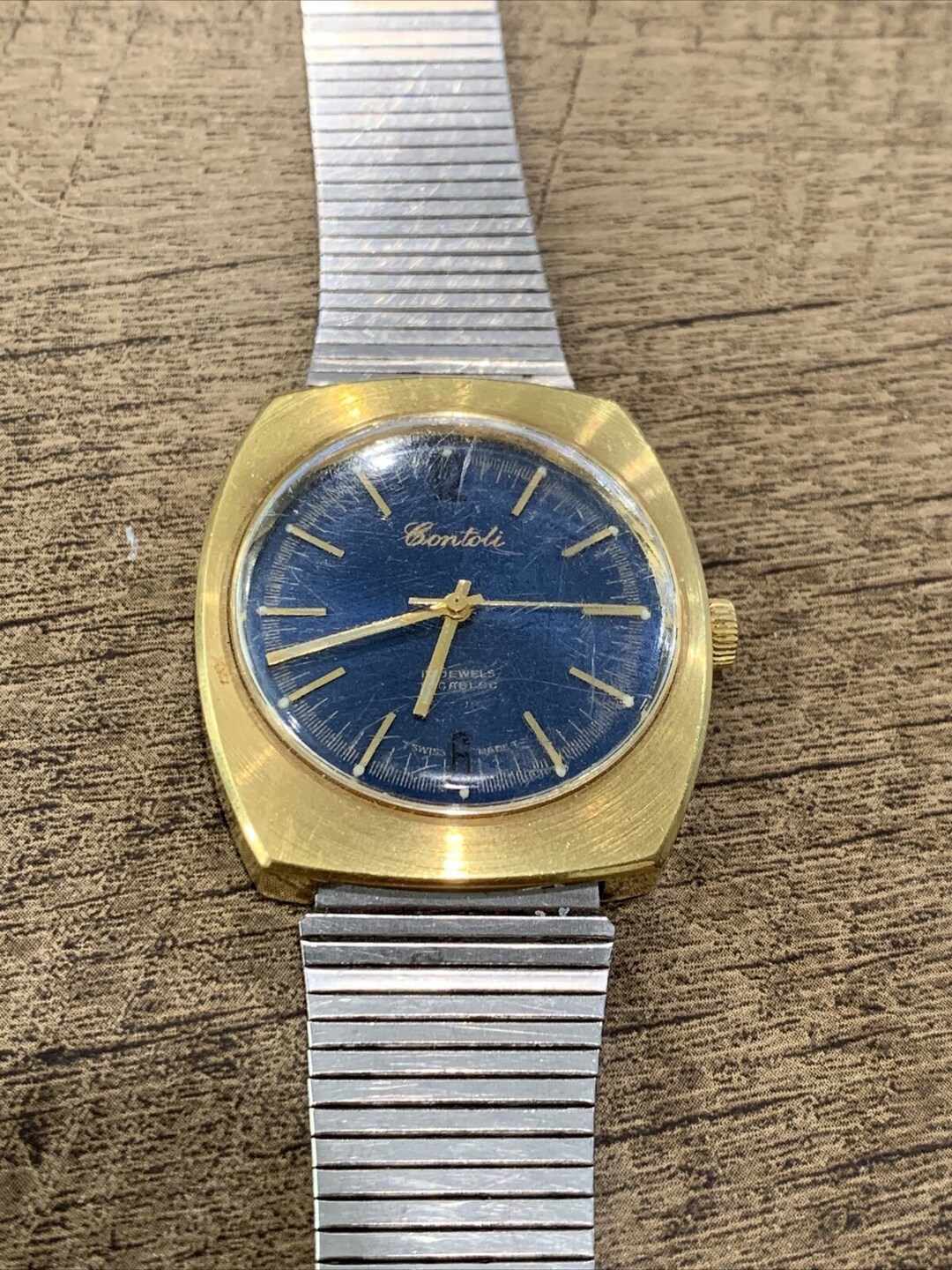 Yema Contoli 17J Mens Wind Watch 34mm Gold Coloured Case Etsy