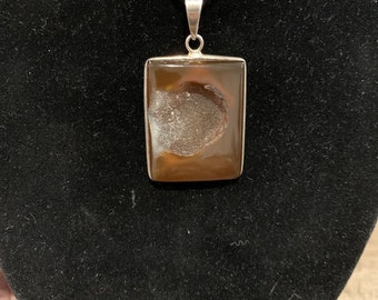 18 Inch Sterling 925 Necklace With A 925 Smoky Quartz Crystal Pendant