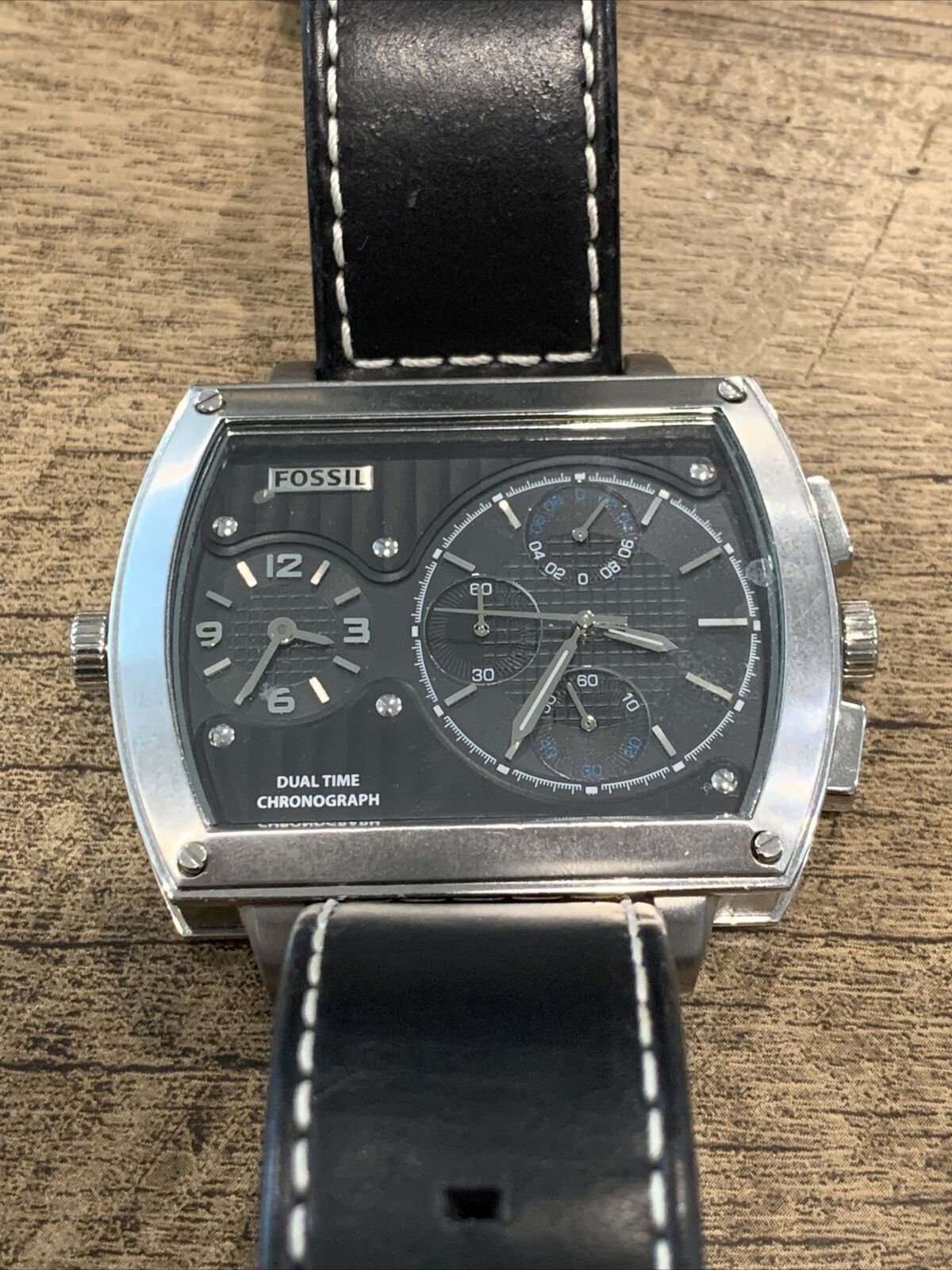 Dual time shop wrist watch