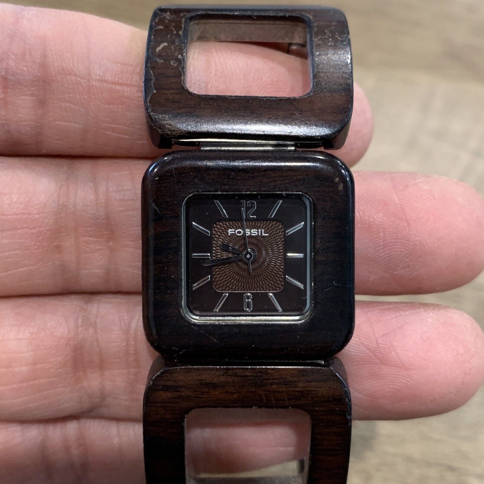 Fossil Wooden Ladies Watch ES1653 26mm Stainless Case New Battery