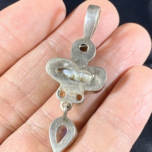 Vintage Solid 925 Pendant: Citrine Turquoise Moonstone& Clear Crystal image 4