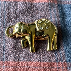 Vintage Monet Elephant Brooch Gold Tone 1.75 Inch X 1 Inch