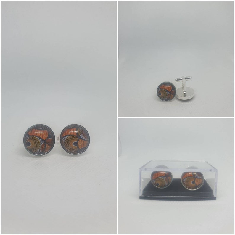 African print cuff links