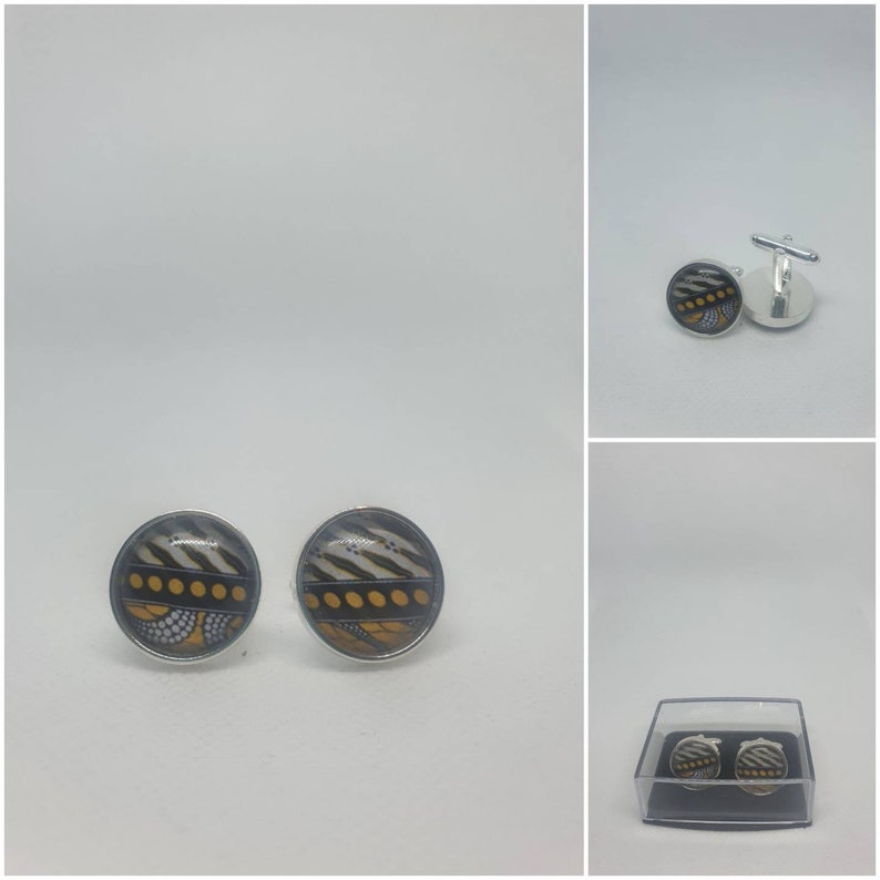 African print cuff links