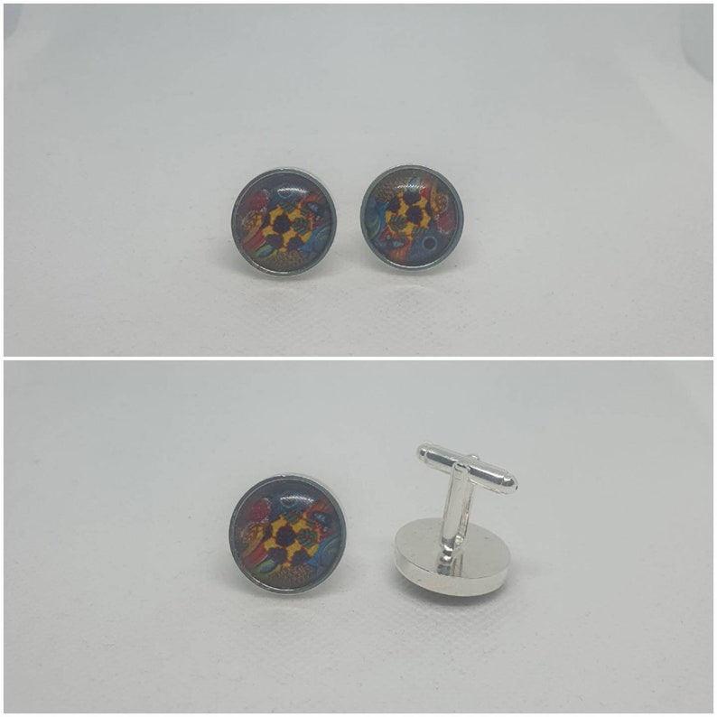 African print cuff links