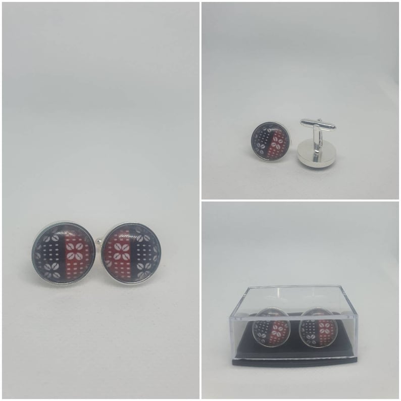 African print cuff links