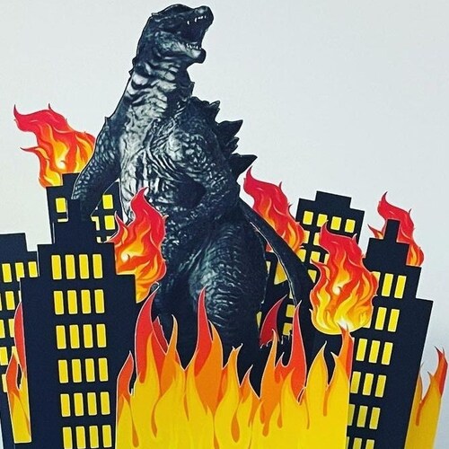 Custom Godzilla Cake Topper Printable Digital File Etsy Hong Kong