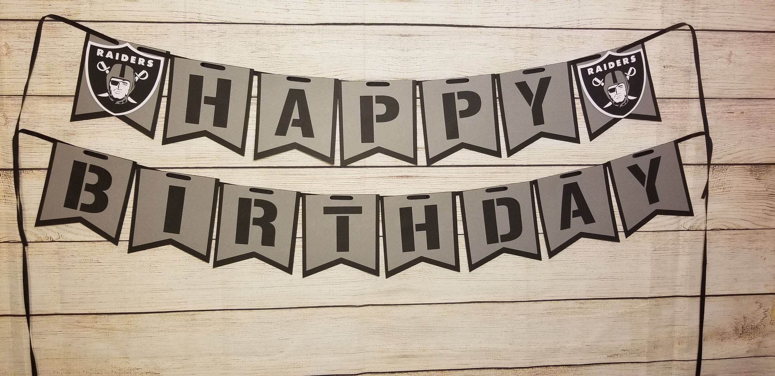 Raiders Birthday Banner/ Raiders Decorations/ Football Etsy