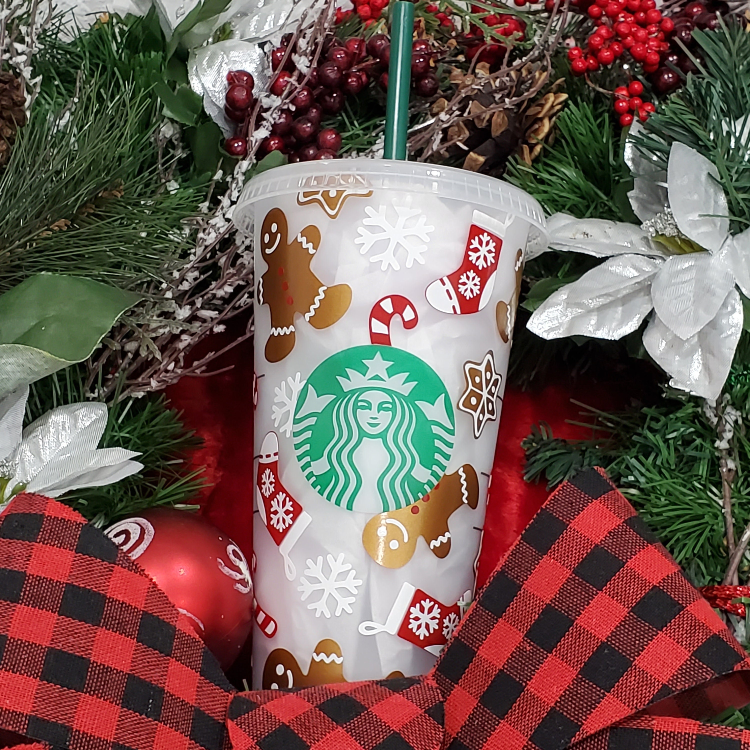 Starbucks Acrylic 2021 Winter Holiday Red Jeweled Tumbler Cold Cup 24oz  Christmas