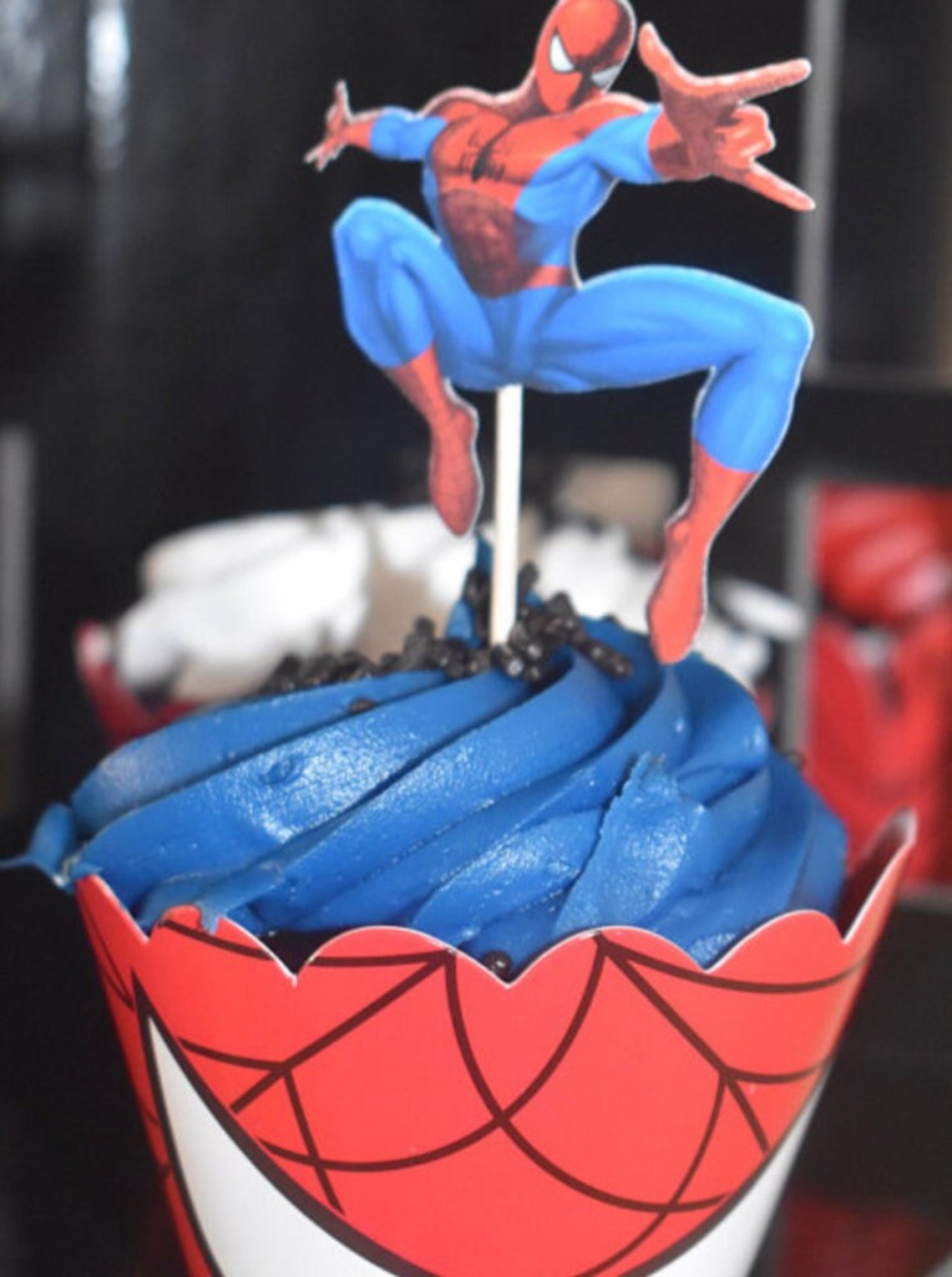 Spiderman Cupcake Toppers/ Spiderman Cake Topper/ Spiderman Etsy