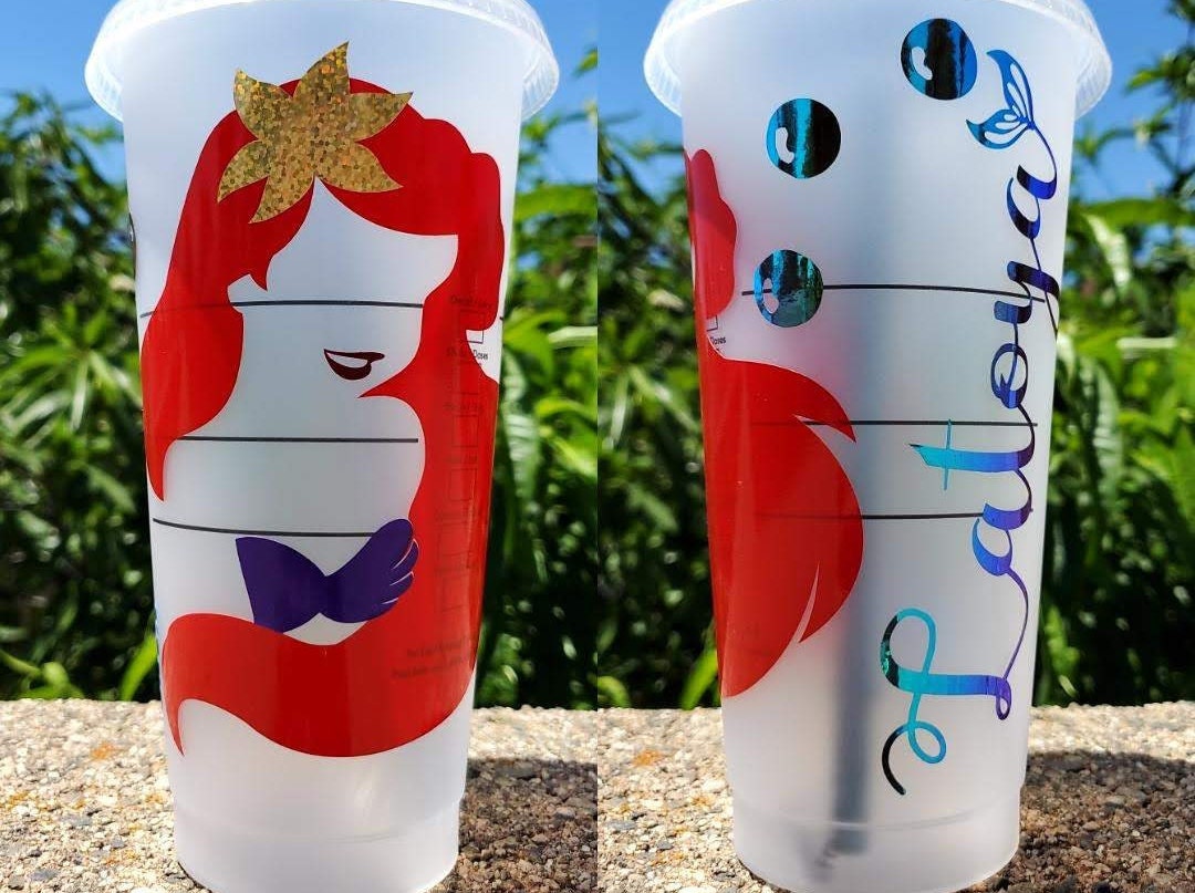 The Little Mermaid Starbucks Reusable Cold Cup/ Ariel Starbucks Cup/little  Mermaid Starbucks Cups/ Reusable Starbucks Cups 