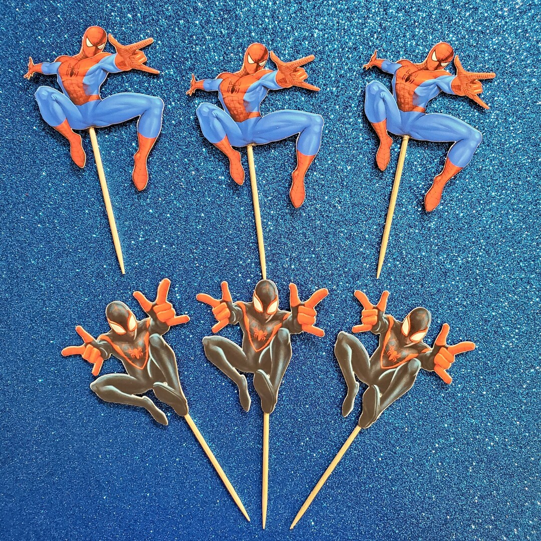 Spiderman Cupcake Toppers/ Spiderman Cake Topper/ Spiderman Etsy