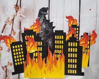 Godzilla Cake Topper Digital File/ Godzilla Cake/ Godzilla Birthday/ Godzilla Topper/ Godzilla