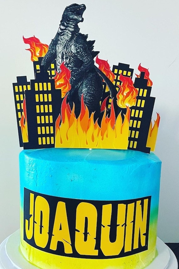 Godzilla Cake Topper Godzilla Cake Godzilla Birthday Etsy Israel