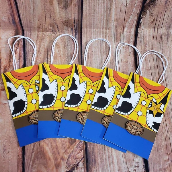 Toy Story Inspired Goodie Bags/ Woody Goodie bags/ Woody Favor Bags/ Woody Party Ideas/ Toy Story Party Favors