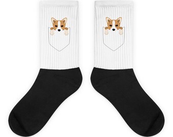 Floowyerion Mens Corgi With Sushi Novelty Sports Socks Crazy Funny Crew Tube Socks