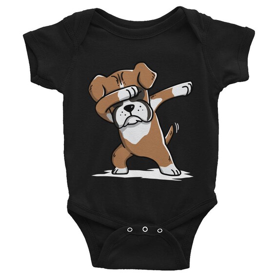 Dabbing Boxer Baby Bodysuit Boxer Dog Baby Clothes Etsy