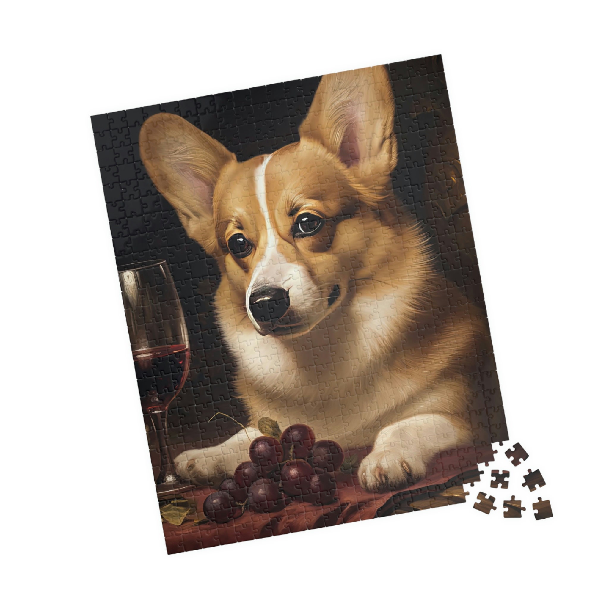 Corgi Enjoying Pizza Jigsaw Puzzle Perfect Pembroke Welsh Corgi Puzzle Gift  for Dog Lovers 