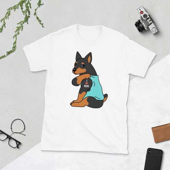 I Love Mom Tattoo Miniature Pinscher T Shirt Min Pin Dog Mother Shirt Funny Miniature Pinscher Mother s Day Gift
