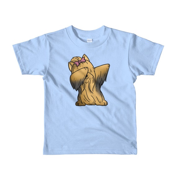 Dabbing Long Haired Yorkshire Terrier Kids Shirt Funny Etsy