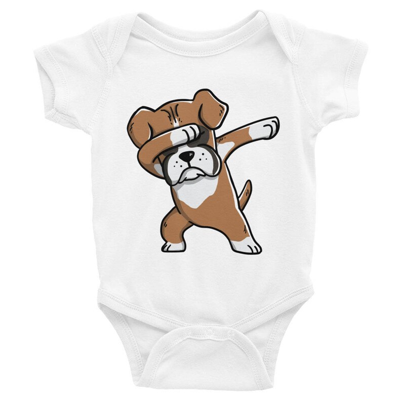 Dabbing Boxer Baby Bodysuit Boxer Dog Baby Clothes Etsy