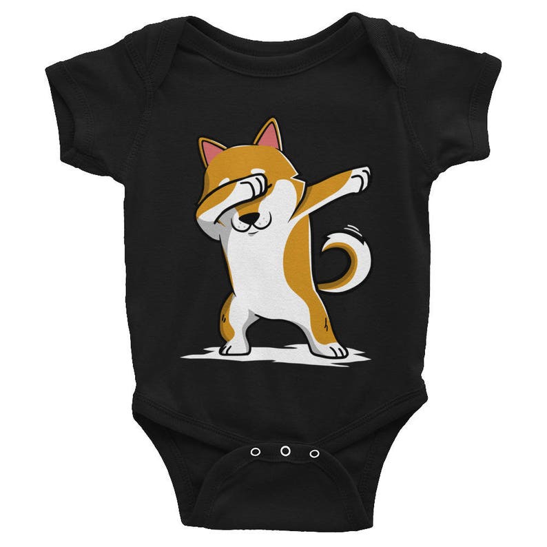 Dog Baby Clothes Dabbing Shiba Inu Baby Bodysuit