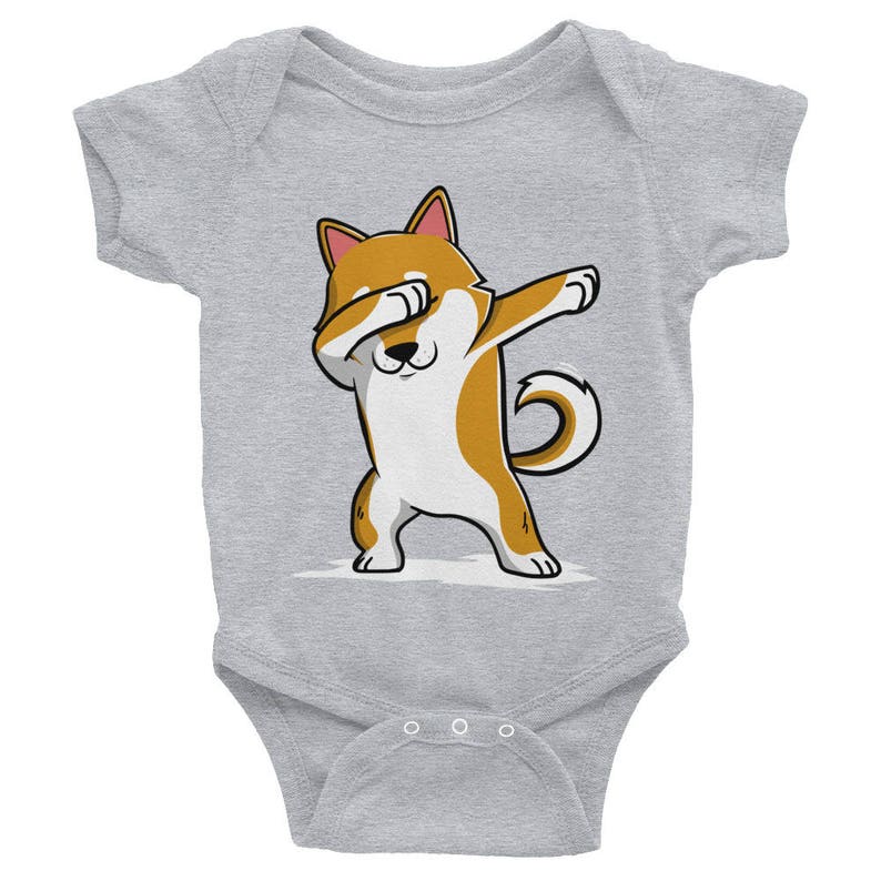 Dog Baby Clothes Dabbing Shiba Inu Baby Bodysuit