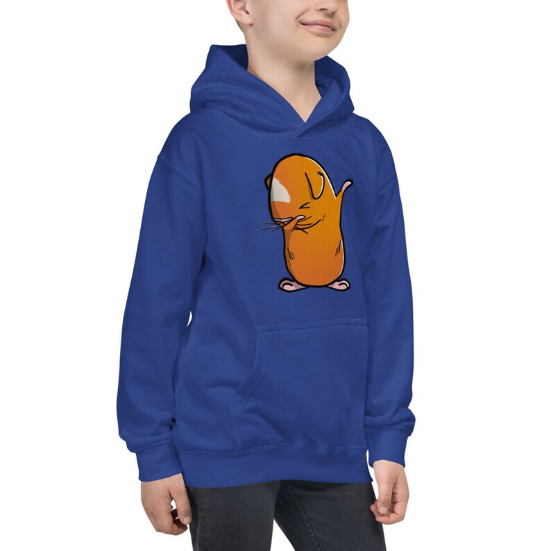 Dabbing Brown Guinea Pig Dab Dance Kids Hoodie Funny Guinea Pig Hooded Sweatshirt Cavy Pet Youth Hoodie