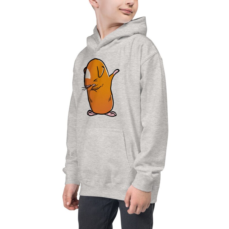 Dabbing Brown Guinea Pig Dab Dance Kids Hoodie Funny Guinea Pig Hooded Sweatshirt Cavy Pet Youth Hoodie
