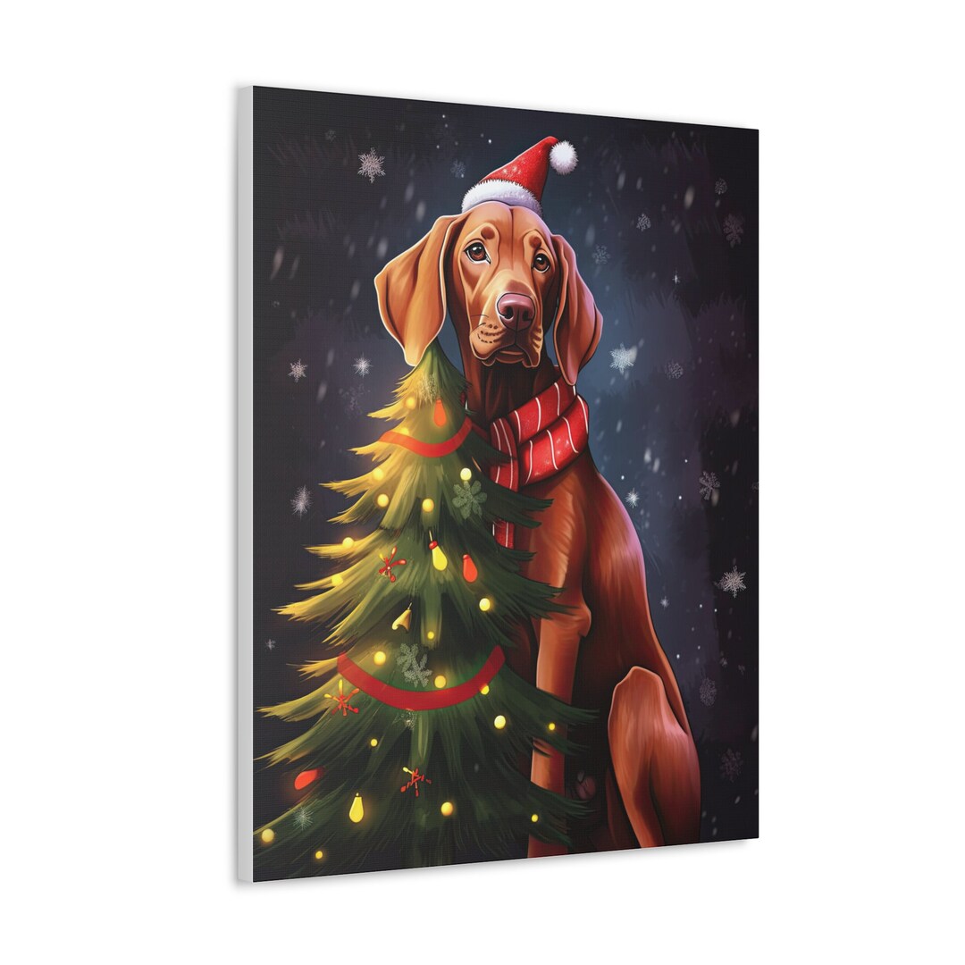 Vizsla Dog Christmas Canvas Gallery Wrap Perfect Hungarian Vizsla Xmas