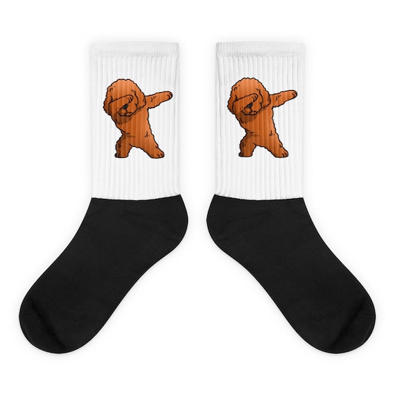 Dabbing Toy Poodle Socks, Red Poodle Dog Gift, Funny Dab Dance Poodle Socks  -  Canada