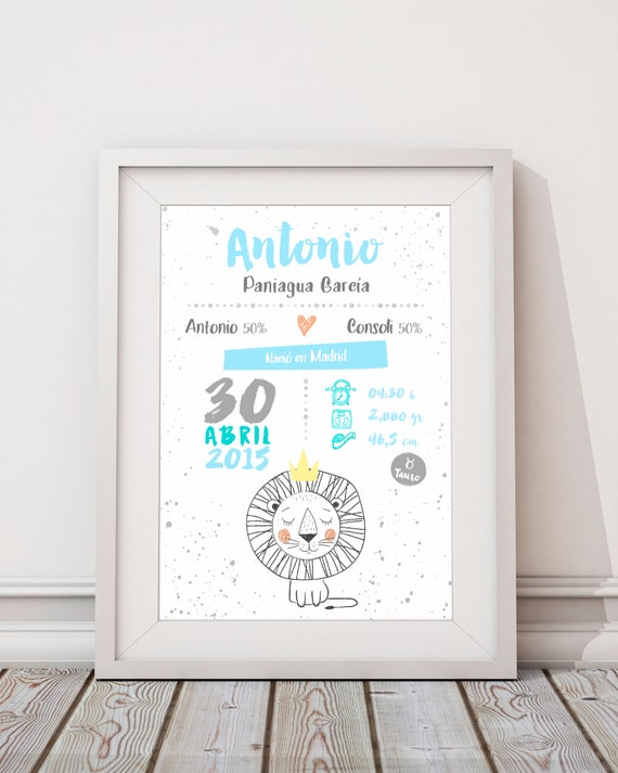 Tableau Personnalise Avec Des Donnees De Bebe Etsy Canada