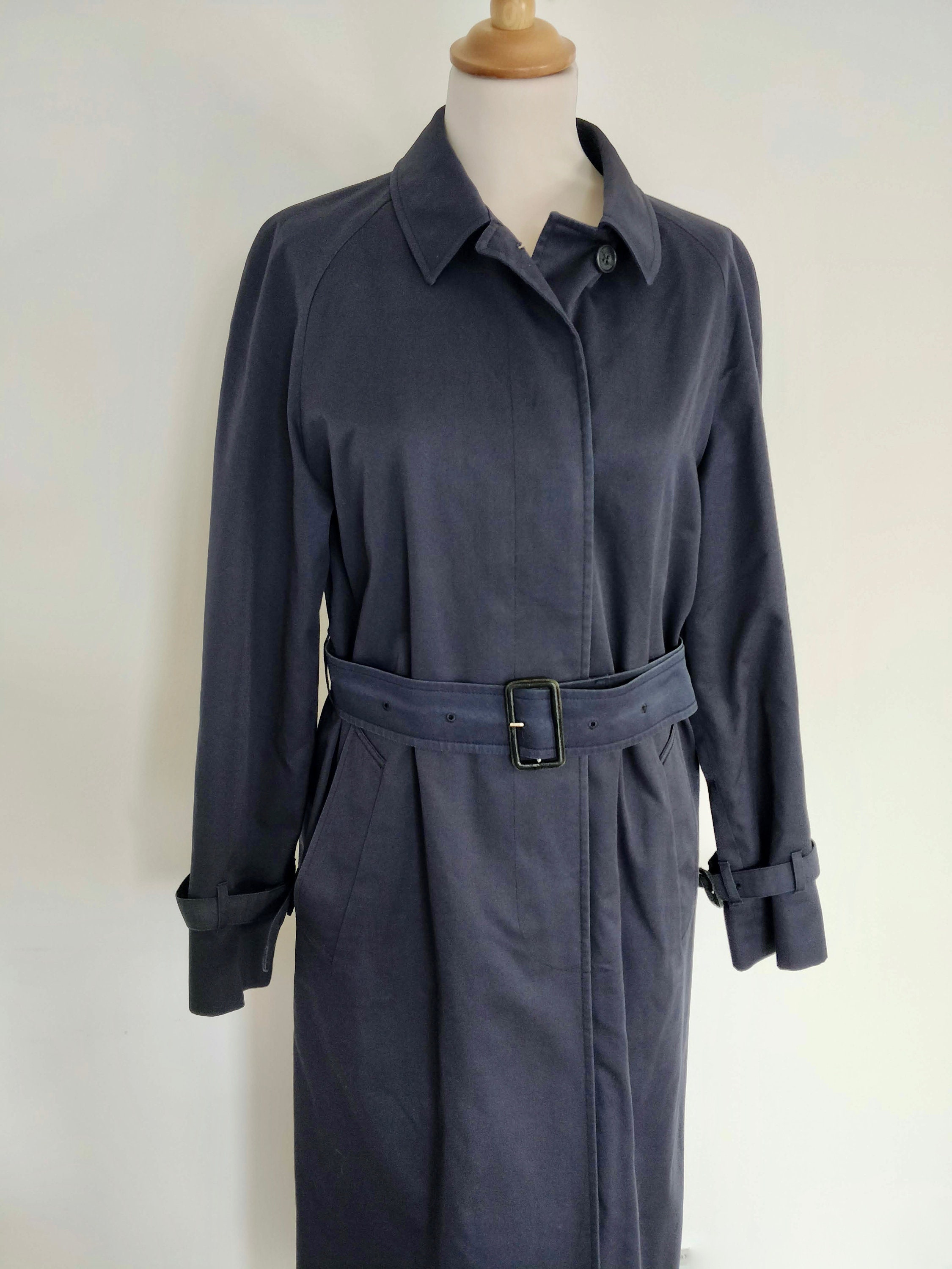 Vintage Aquascutum dark navy ladies UK 10 belted trench coat | Etsy