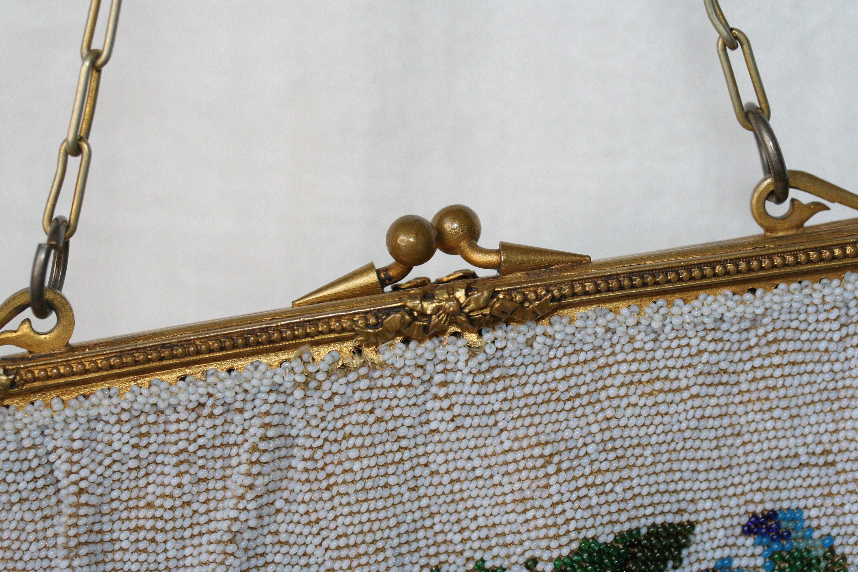 Vintage 1920s Art Deco Beadwork Beaded Fringe Top Handle Evening ...