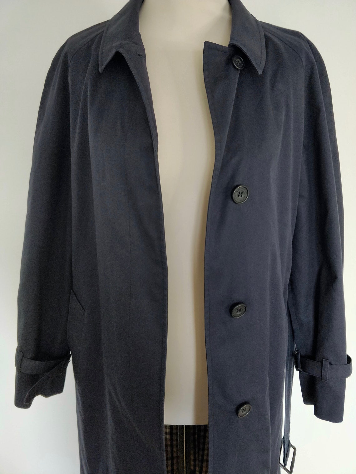 Vintage Aquascutum dark navy ladies UK 10 belted trench coat | Etsy