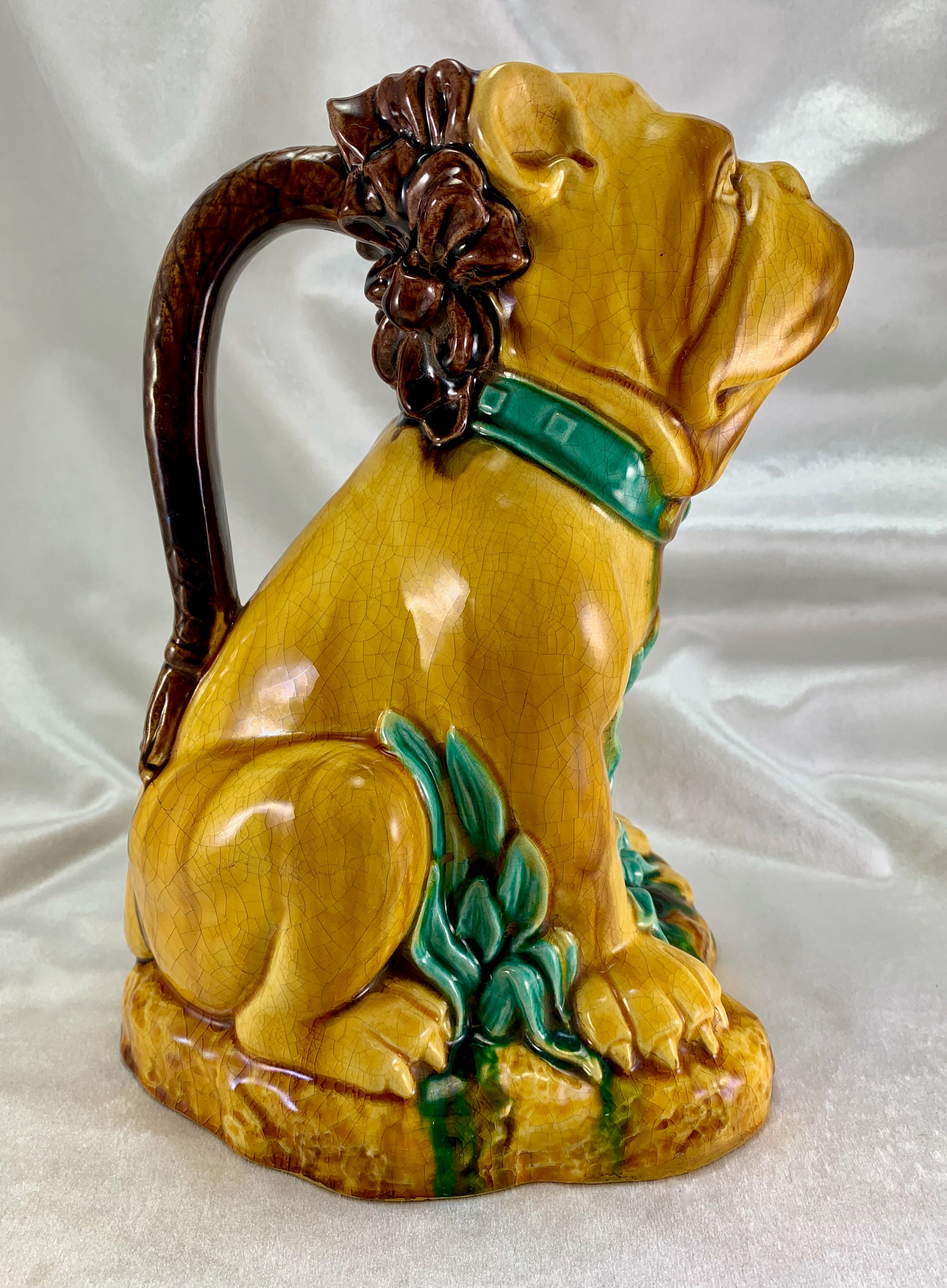 Vintage France Large Ceramic Bulldog Pitcher Jug Rare Find | Etsy