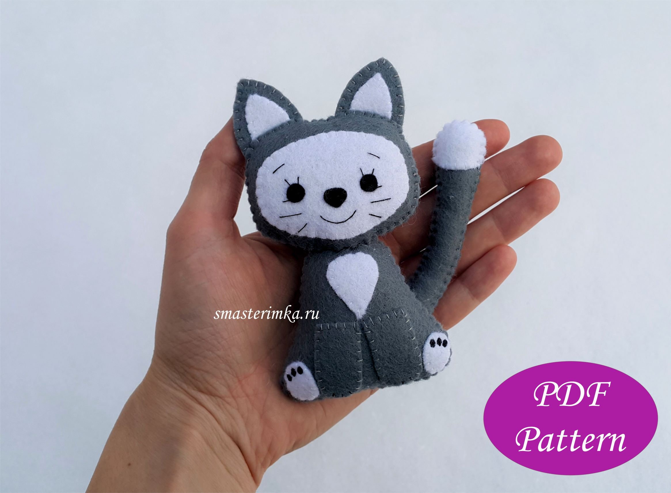 Cat felt pattern PDF ornament Cat pattern PDF tutorial Felt Etsy Cat felt pattern PDF ornament Cat pattern PDF tutorial Felt Etsy