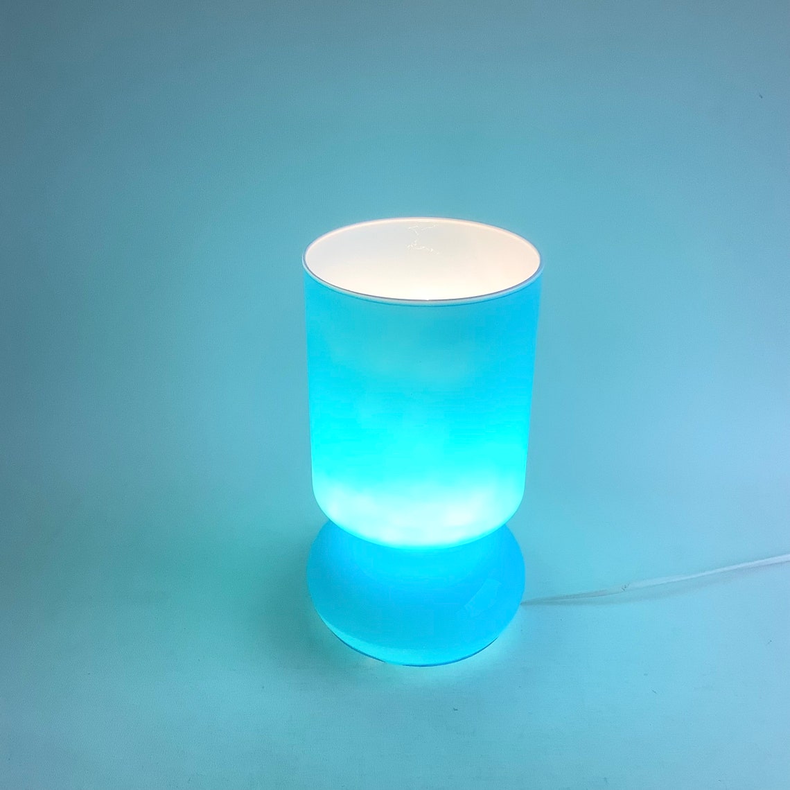 IKEA Table Lamp Light Blue Vintage Lighting Glass Etsy