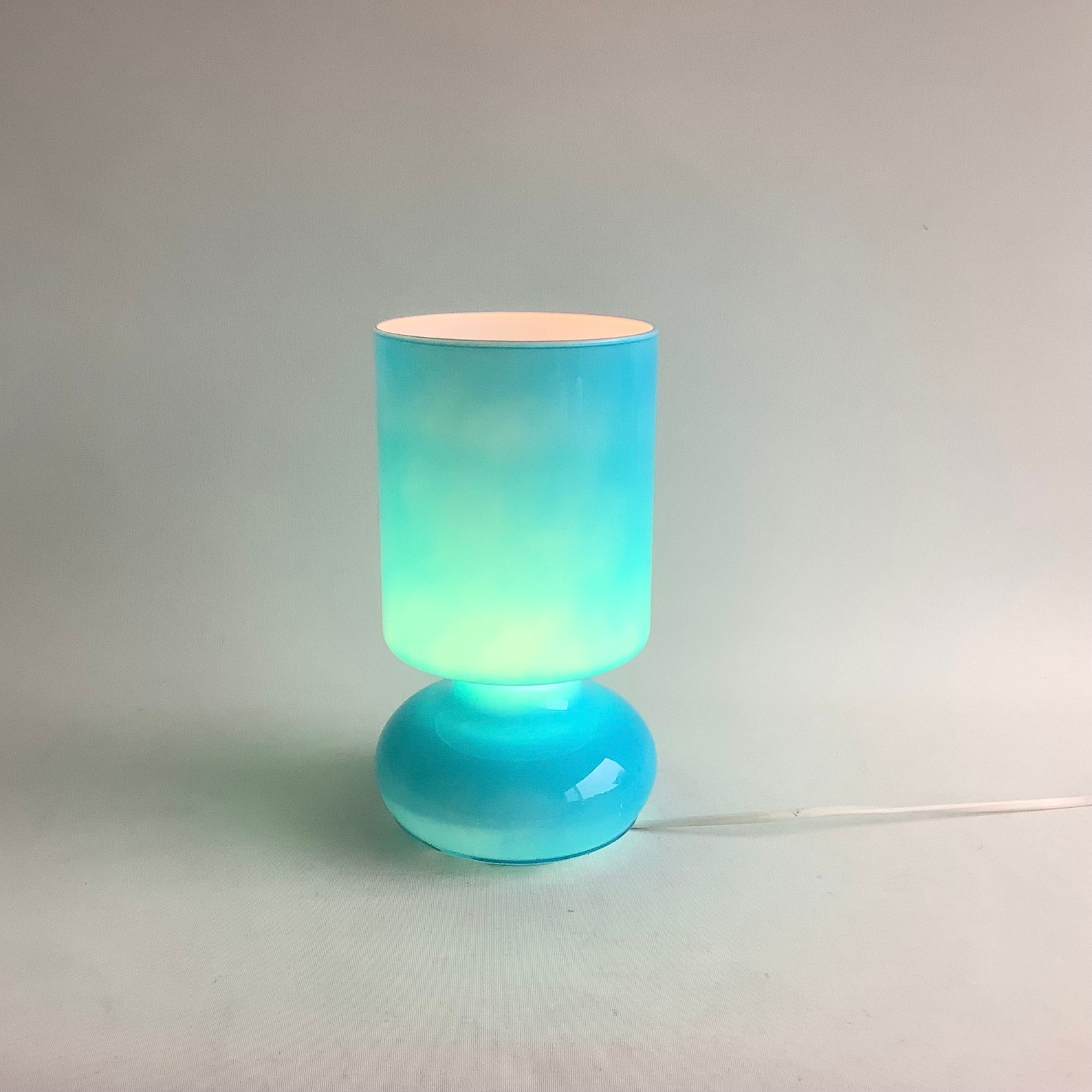 IKEA Table Lamp Light Blue Vintage Lighting Glass Etsy