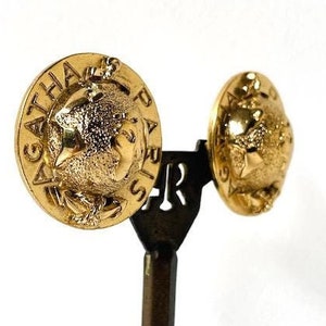 AGATHA Paris vintage gold clip on earrings 1990
