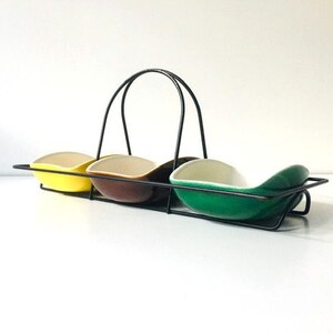 Vintage 1960 bediende metalen en keramisch aperitief aperitief