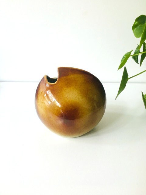 Vintage French Thin Vase by Porcelaine Virebent in Blue