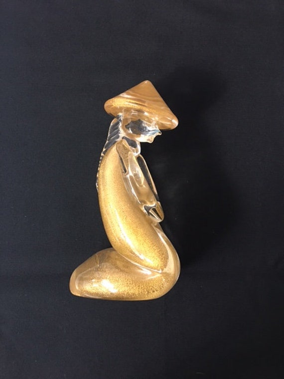 ARCHIMEDE SEGUSO MURANO Glass Chinese Figurine Chinese Kneeling