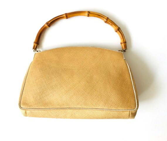 GERMAINE GUERIN vintage 1950 adorable handbag in stra… - Gem