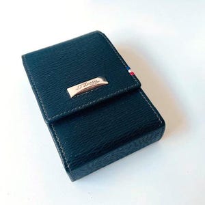 ST DUPONT France étui à cigarettes cuir noir cigarette leather french case